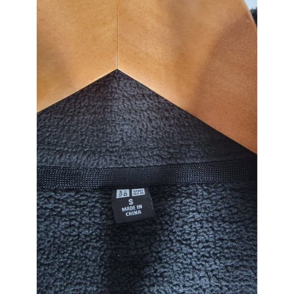 Uniqlo Womens Fleece Jacket Coat Black Full Zip Up Mock Neck Small S‎ - Picture 4 of 7